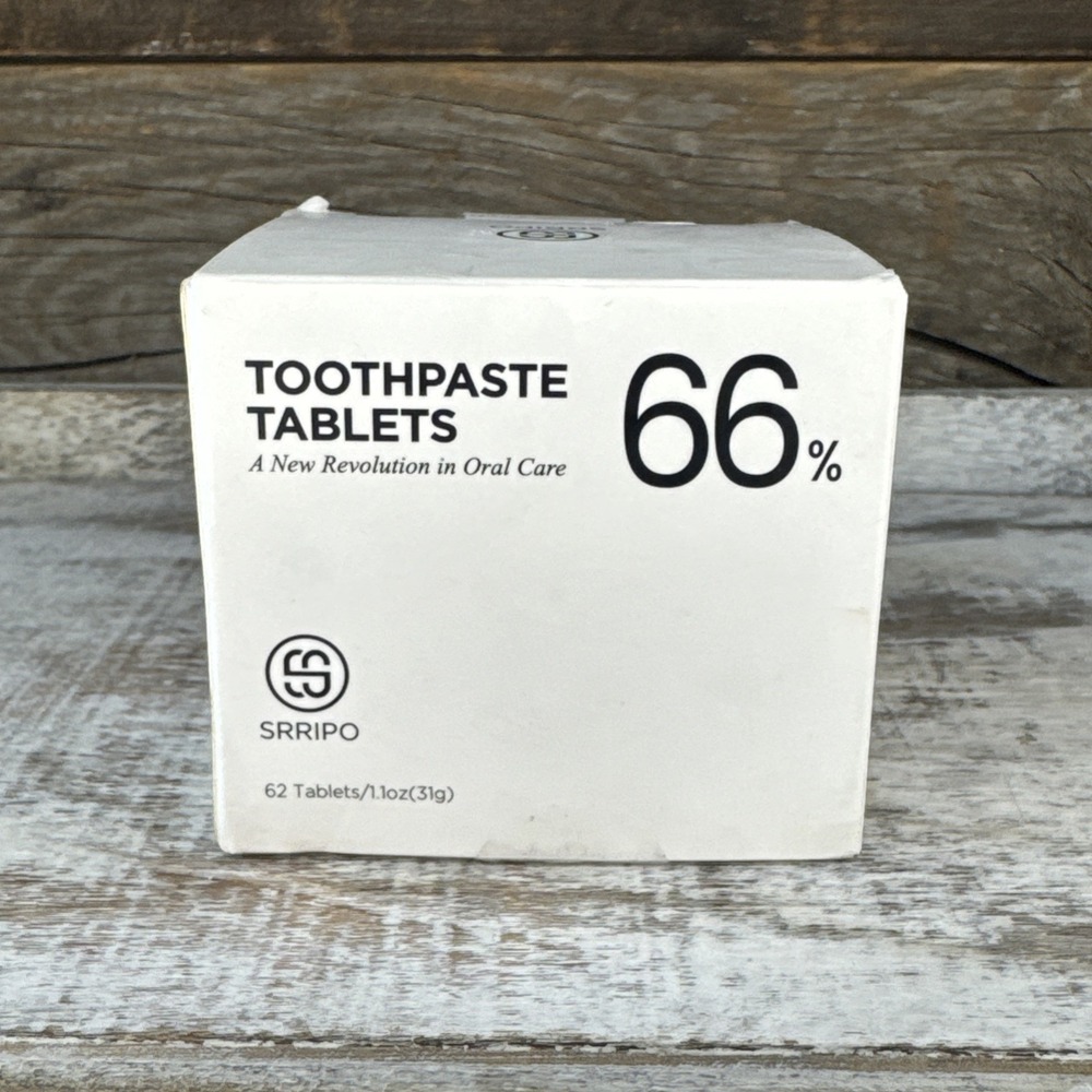 Srripo Toothpaste Tablets 62 Count Travel Eco Friendly Plastic Free Oral Care